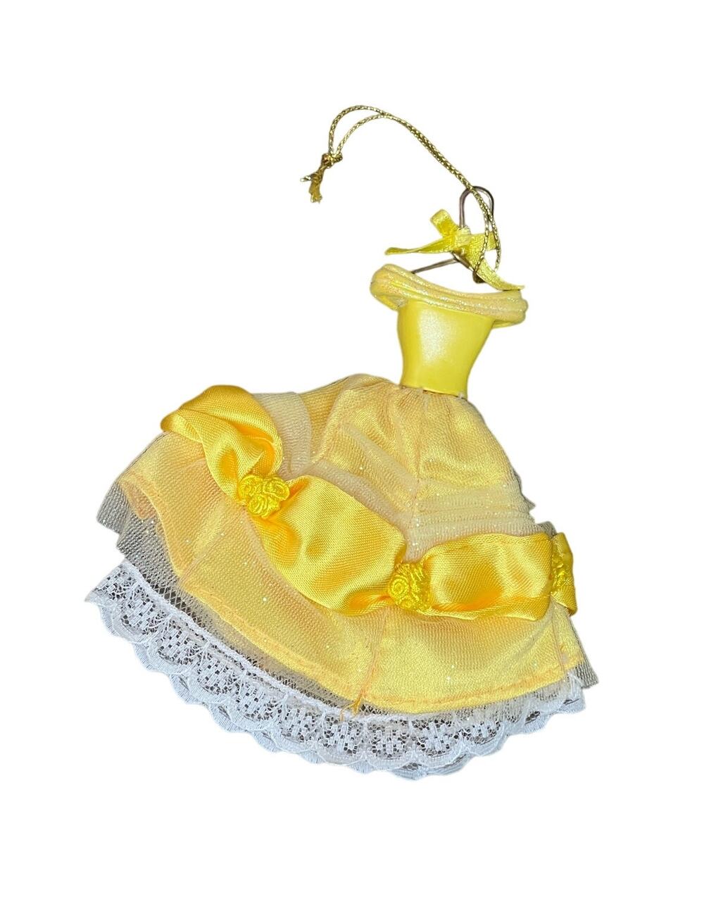 Disney Princess Belle Beauty & the Beast Dress Resin Fabric RARE Ornament